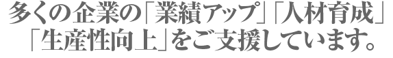 多くの企業の業績アップ人材育成生産性向上をご支援しています